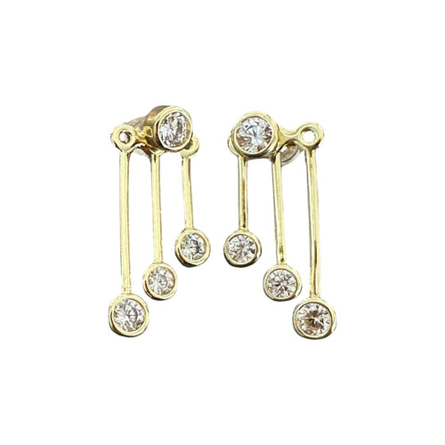 Bezeled Solitaire Deco Ear Jacket