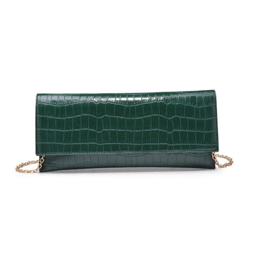 Croc Envelope Clutch - Forest