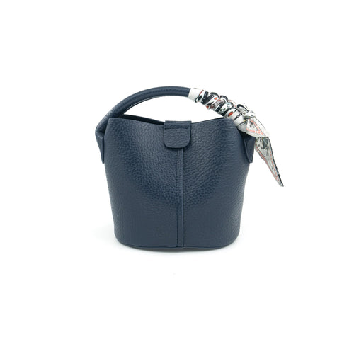 Mini Scarf Handle Bag - Navy