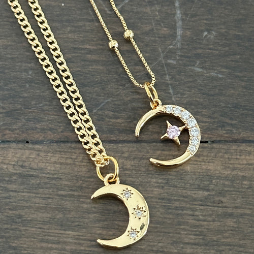 Moon & Stars Necklace (2 Styles)