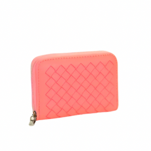 Woven Mini Wallet - Coral