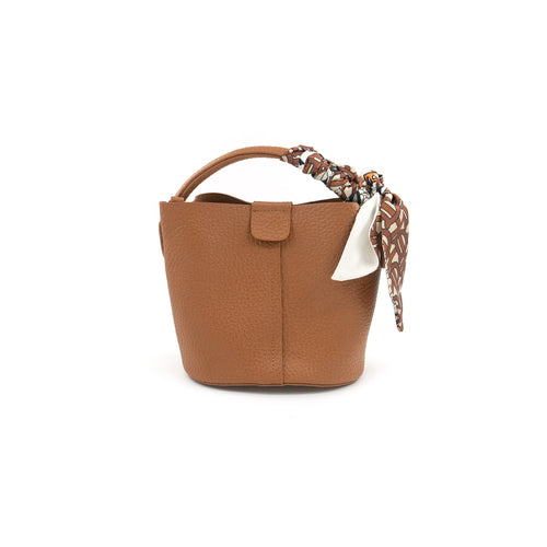 Mini Scarf Handle Bag - Tan