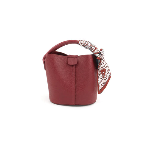 Mini Scarf Handle Bag - Red