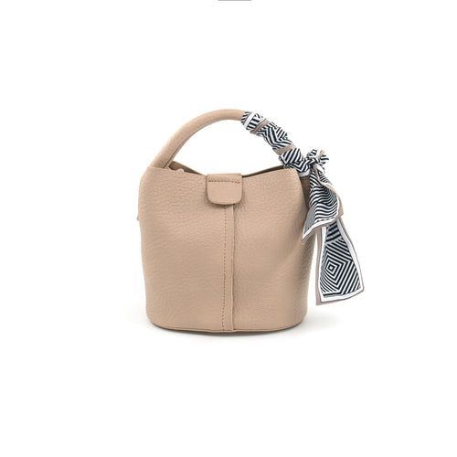 Mini Scarf Handle Bag - Beige