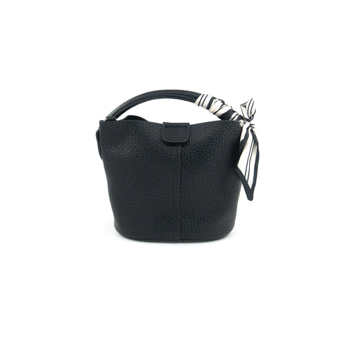 Mini Scarf Handle Bag - Black