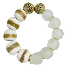 Stretch Bracelet - Krobo & White