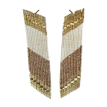 Beaded Colorblocked Statement Stud - Gold & Black