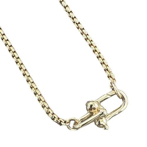 Barbell Box Chain Necklace - Gold