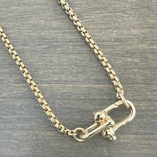 Barbell Box Chain Necklace - Gold