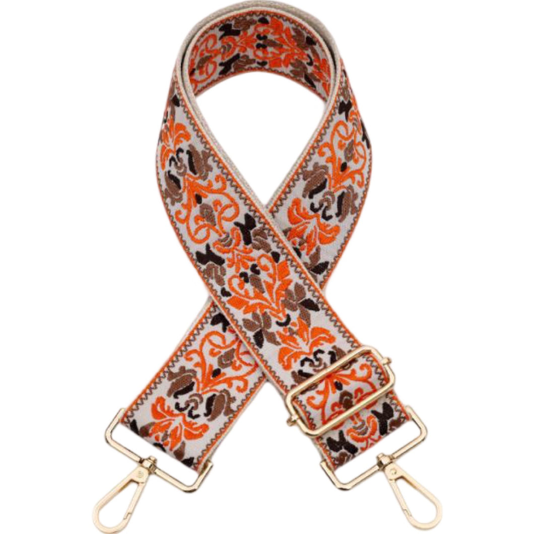 Crossbody Strap - Scroll (Orange)