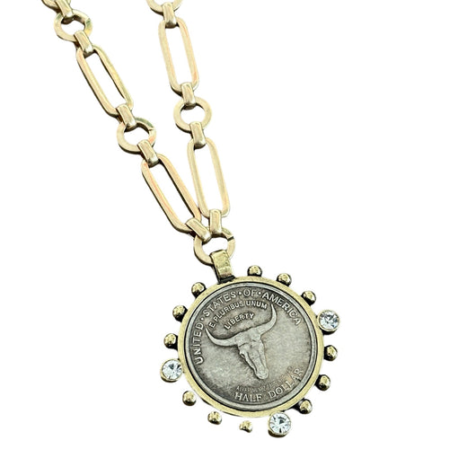 Longhorn Coin Necklace