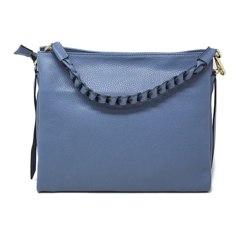 Braided Handle Tote - Dusty Blue