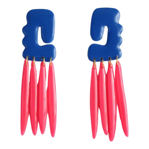 Spear Statement Earring - Flamingo