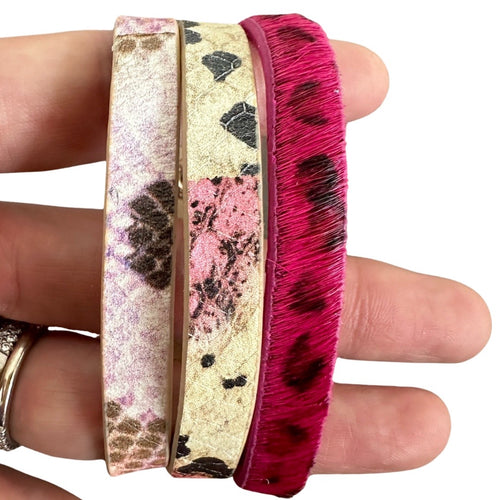 Leather Snap Bracelet - Prints