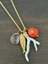 Coral Charm Necklace - White