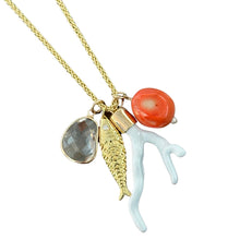 Coral Charm Necklace - White